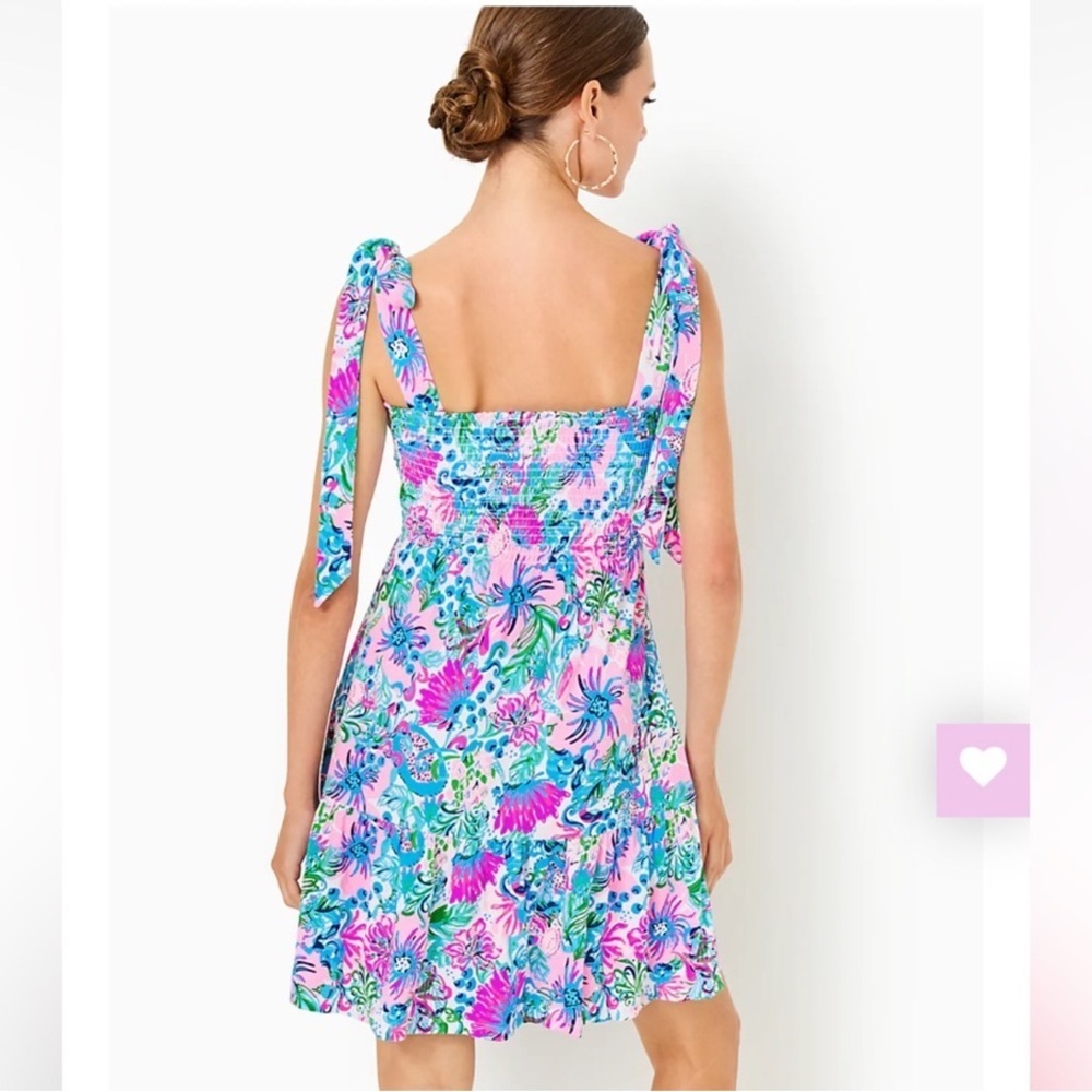 Lilly Pulitzer Kailua Mandevilla Baby  Paradise Petals Smocked Dress Size XL Nwt - Picture 3 of 9